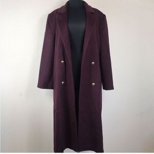 VTG,Worthington ILGWU Elegant Double-Breasted Burgundy Trench Coat Size 8